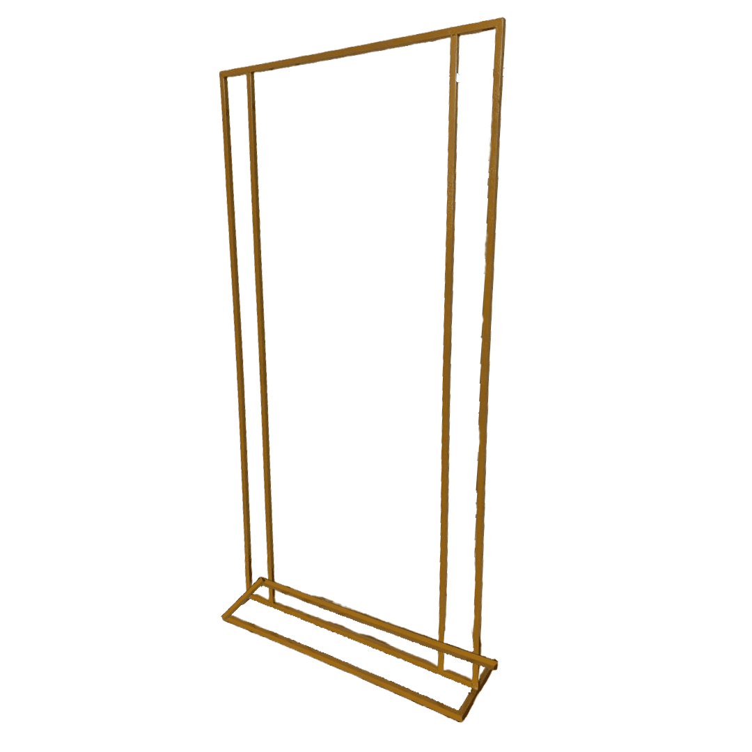 Gold Rectangular Arch Frame Metal Backdrop Stand