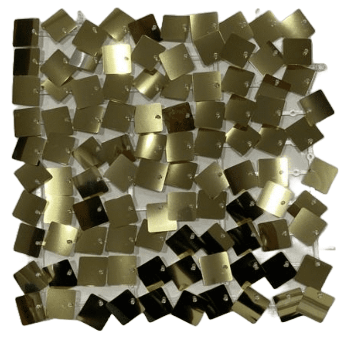 Sequin Wall Panel Metallic Gold Squares